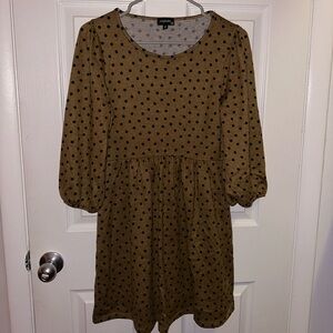 Polka dot dress baby doll style sweater dress.